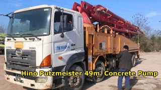 Máy bơm bê tông 49m khung gầm Hino Putzmeister 49m hiếm & cao cấp – Tình trạng tuyệt vời, phải xem!